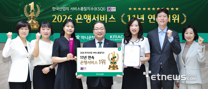 하나은행, KSQI 대면·비대면 부문 1위…11년 연속 최고 금융 서비스 입증
