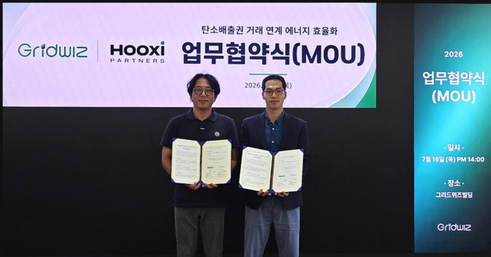 그리드위즈-후시파트너스 '분산에너지·탄소배출권 통합 솔루션' 협력…운영부터 탄소 자산화까지 원스톱 지원