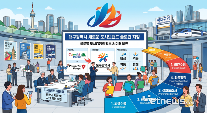 대구시가 기존 슬로건을 포함해 대구의 새로운 도시브랜드 슬로건을 지정해 오는10월말 확정할 계획이다.[생성형 AI 이미지]