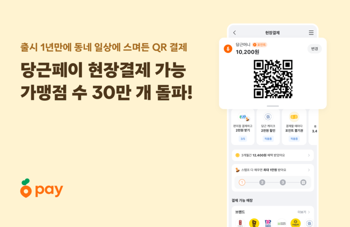 당근페이 현장결제 가맹점 수 30만개 돌파 〈자료 당근마켓〉