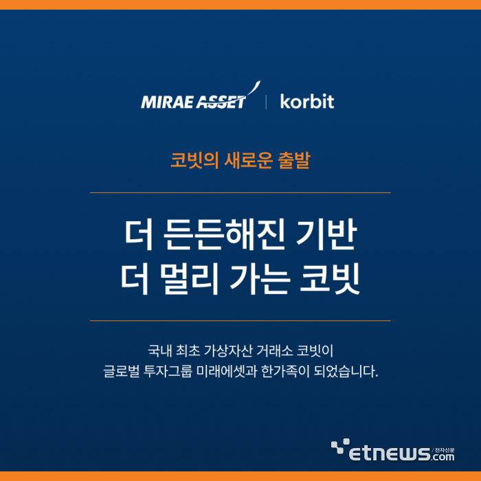 코빗은 23일 미래에셋컨설팅이 관계 당국 신고 절차를 거쳐 코빗의 최대주주가 됐다고 밝혔다.