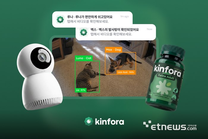 림피드가 반려동물 영상 AI 개발팀과 영양내과 수의학 팀이 함께 개발한 반려동물 AI 펫캠 서비스 '킨포라(Kinfora)'를 출시했다.