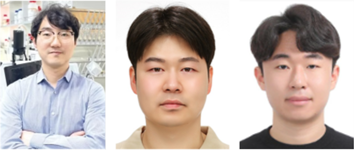 왼쪽부터 한양대학교 자연과학대학 화학과 최효성 교수, 정홍인 박사, 김남우 연구원.(사진=한양대)