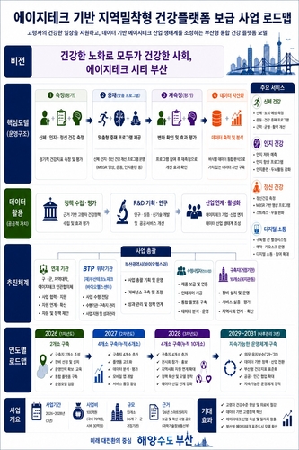 '에이지테크 기반 지역밀착형 건강돌봄 플랫폼 보급 사업' 로드맵(부산시 제공)