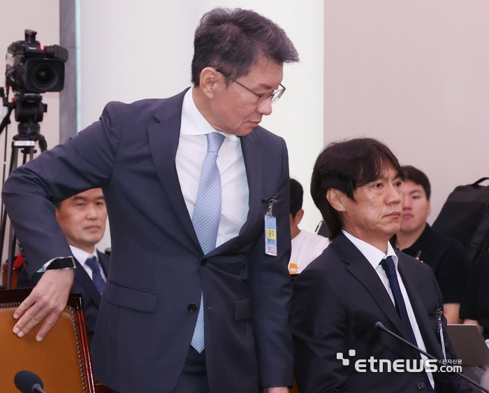 [포토] 대한축구협회 현안 관련 청문회 출석한 정몽규-홍명보