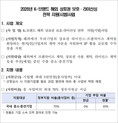 지식재산처, K-브랜드 해외 상표권 보호·라이선싱 지원