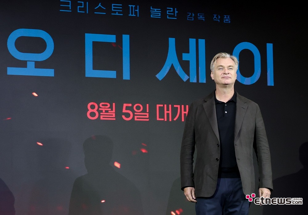 [ET포토] 크리스토퍼 놀란, '누적 흥행 1조3000억 영화 오디세이 연출가'