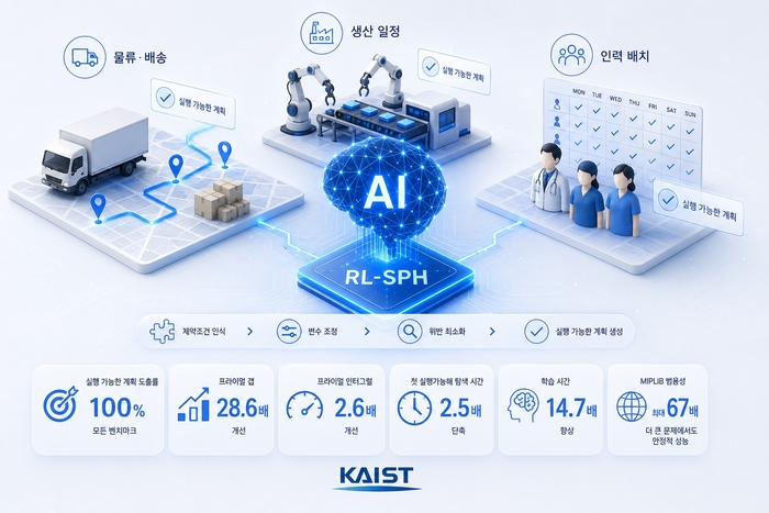 AI가 스스로 실행 가능한 계획을 만들도록 학습하는 'RL-SPH' 개요. (AI 생성 이미지)