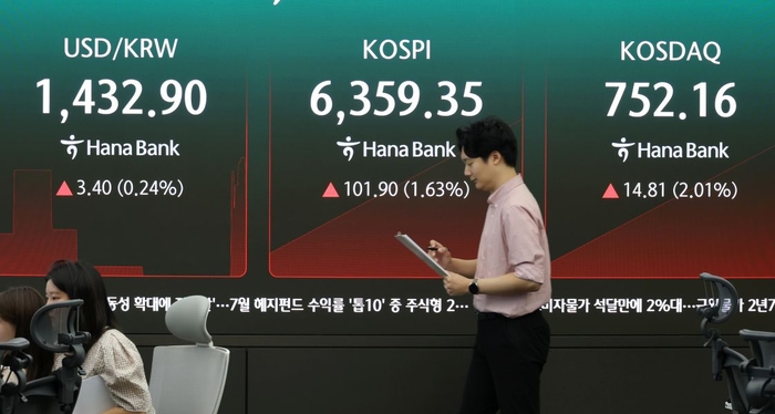 4일 서울 하나은행 본점 딜링룸에 코스피가 표시되고 있다. 사진=연합뉴스