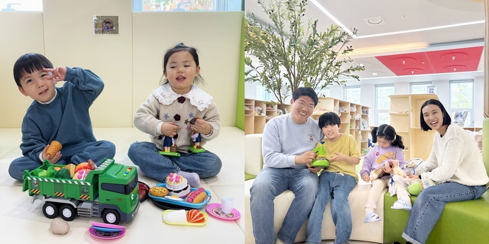 나주 빛가람꿈자람센터의 놀이체험실(왼쪽)과  장난감도서관.