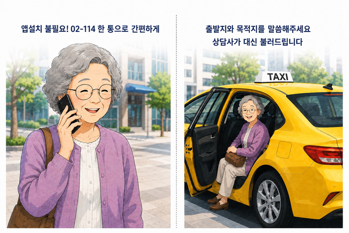 02-114 택시 대신 불러주기 서비스 AI 생성 이미지.