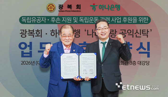 하나은행, 광복회와 공익신탁 기반 독립유공자 후손 지원…'백범 김구 150주년' 사업 추진