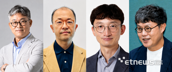 (왼쪽부터) SK하이퍼 정석근 CEO, 유재호 CFO, 조정민 CSO, 이동기 CTO