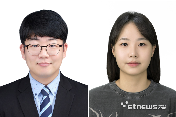 인하대 디자인테크놀로지학과 김종현 교수(왼쪽)와 이연재 학부생. 인하대 제공.