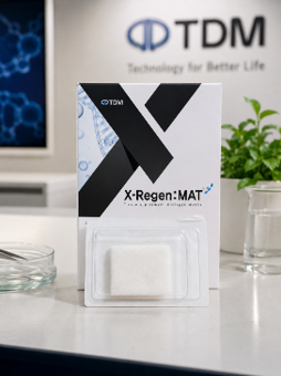 TDM의 콜라겐 사용 조직보충재 'X-Regen'.