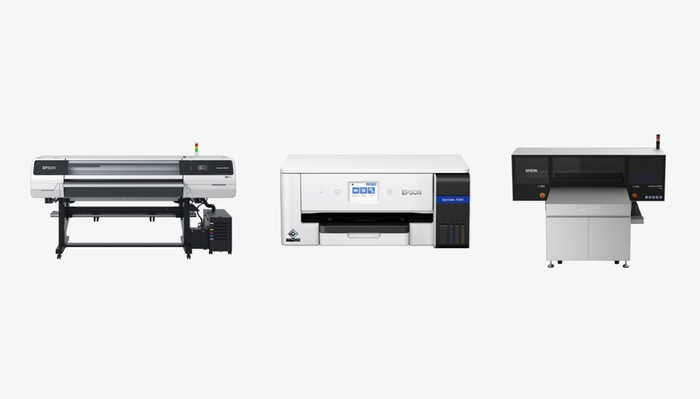 (왼쪽부터) 엡손 프린터 'SC-G9040', 'SC-F340', 'SC-V4000'.
