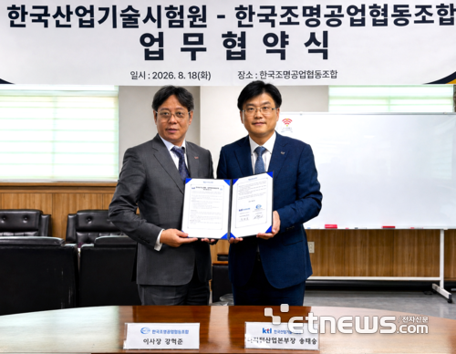 KTL과 KIIC가 18일 방폭형 조명기기 시험인증 및 기술개발 협력 강화를 위한 업무협약(MOU)을 체결했다. KTL 제공