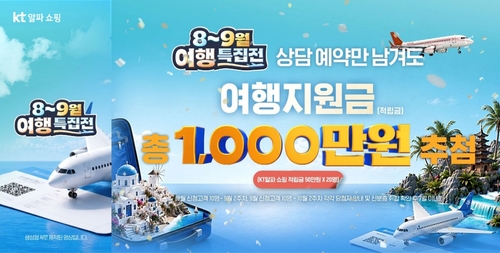KT알파 쇼핑, 여행상품 집중 편성…여행지원금 1000만원