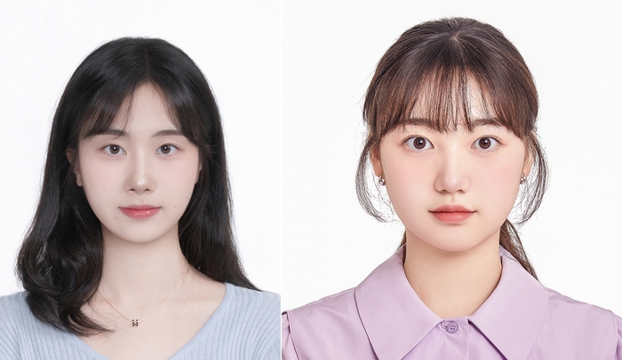 왼쪽부터 성신여자대학교 미래응용과학학과 남진경 박사과정 연구원, 한유정 석사과정 연구원(사진=성신여대)
