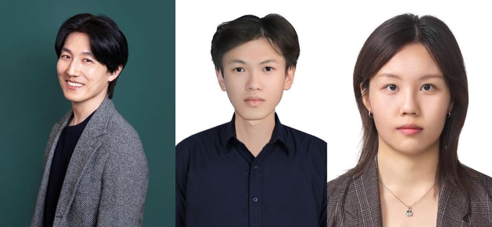 (왼쪽부터) 고려대 전기전자공학부 곽진태 교수(교신저자), 고려대 전기전자공학부 꾸옥 응우옌 캉(Quoc Nguyen Khang) 석박통합과정(공동제1저자), 송진솔 학석사연계과정(공동제1저자)(사진=고려대)