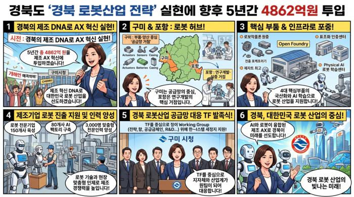 경북도, 24일 경북 로봇산업 공급망 대응 TF 발족 및 경북 로봇산업 전략 발표