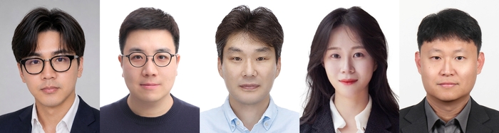 (왼쪽부터) DGIST 유재석·김회준·문인규·정소현 교수, 포스텍 박상현 교수