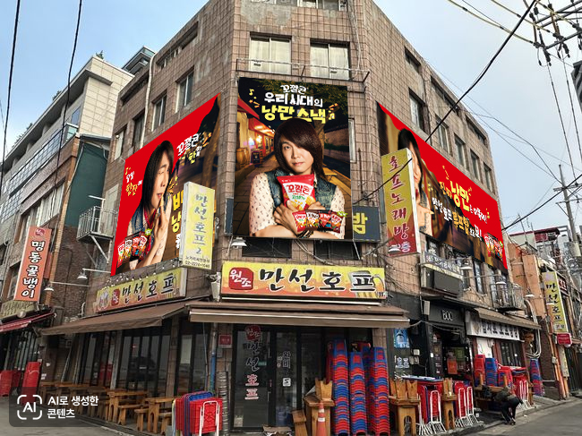 '꼬깔콘X만선호프' 매장 외관 전경. 〈자료 롯데웰푸드〉