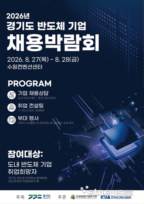 경기도 반도체 기업 채용박람회 포스터.
