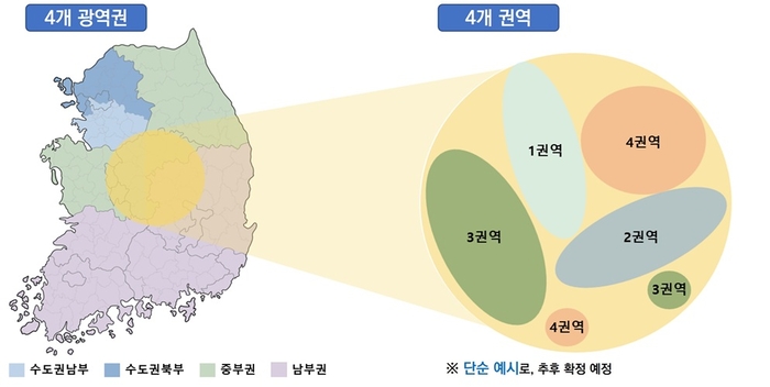 기후에너지환경부는 전력계통 4개 광역, 균형성장 4개 권역을 구분 반영해 총 11개 지역에 산업용 지역 전기요금제를 적용한다. 자료 출처 : 기후부