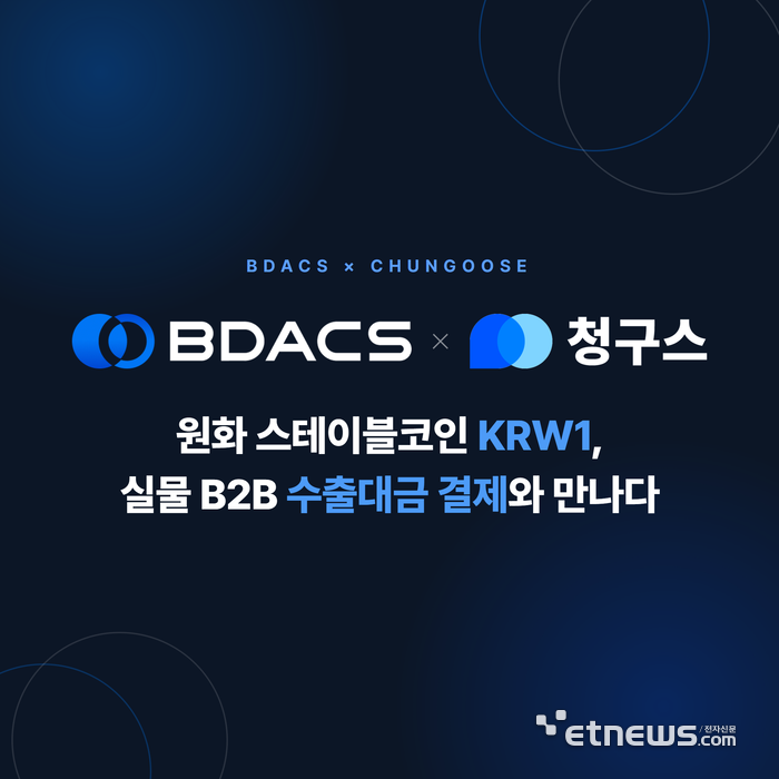 비댁스, 청구스와 수출대금 정산 실증