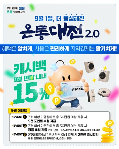 대전시, '온통대전' 2.0시대 개막…캐시백 넘어 AI 시민생활경제플랫폼으로