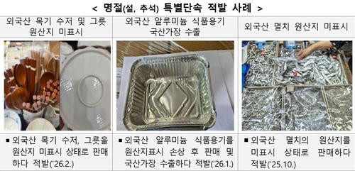 관세청, 추석 앞두고 '국산 둔갑' 잡는다…제수·선물용품 원산지 집중단속
