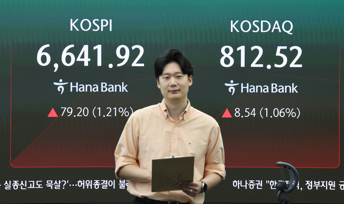 코스피 6600선 강보합 출발…美 국채금리 진정 영향