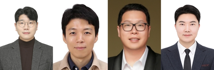 (왼쪽부터)김대건·안용남 가천대 화공생명배터리공학부 교수, 박성준 아주대 교수, 이기원 광운대 교수. 가천대 제공.