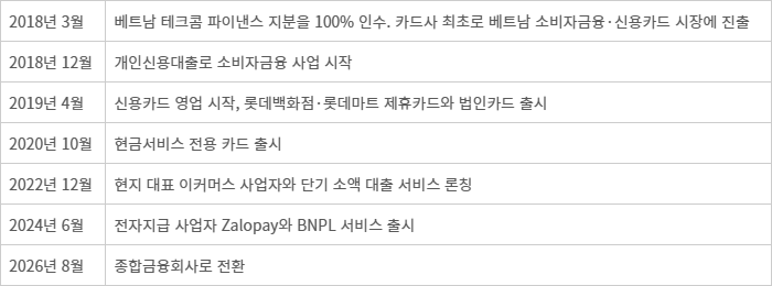롯데카드 베트남 법인 '롯데파이낸스 베트남' 사업 현황 (자료=전자공시시스템)