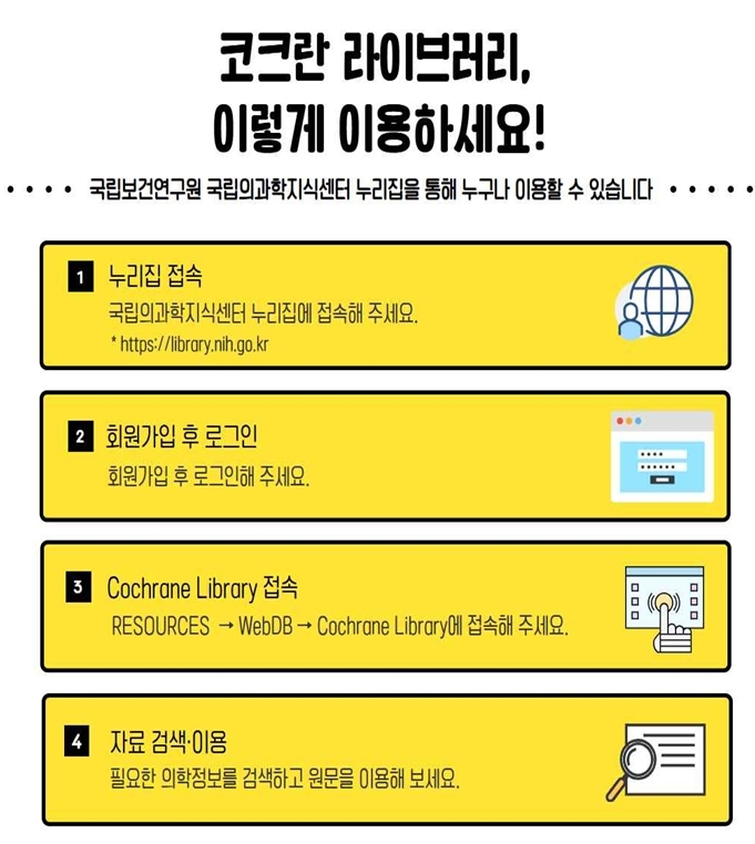 질병관리청, '코크란 라이브러리' 의학정보 검색 온라인 교육 신청