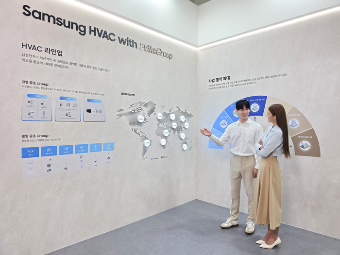 삼성전자가 인수한 플랙트그룹의 HVAC 라인업과 글로벌 사업현황을 살펴보는 모습