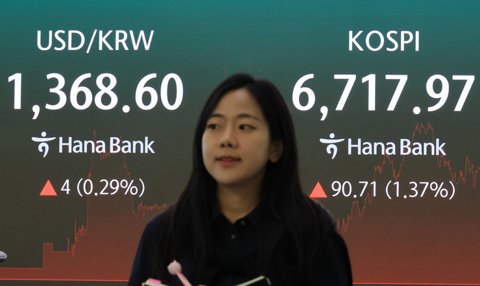 코스피, 6700선 마감…닷새 만에 반등