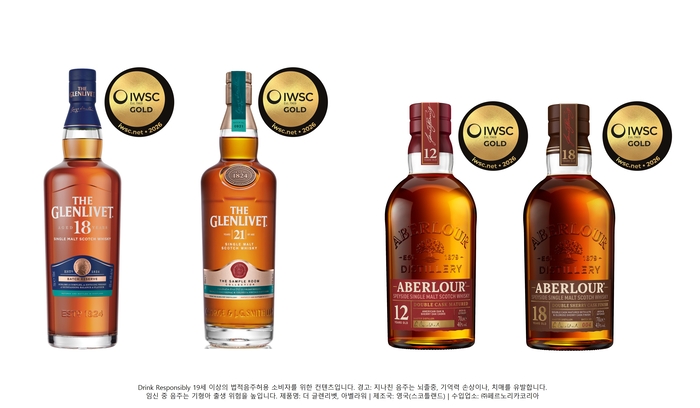 더 글렌리벳·아벨라워, 2026 IWSC서 골드 6관왕
