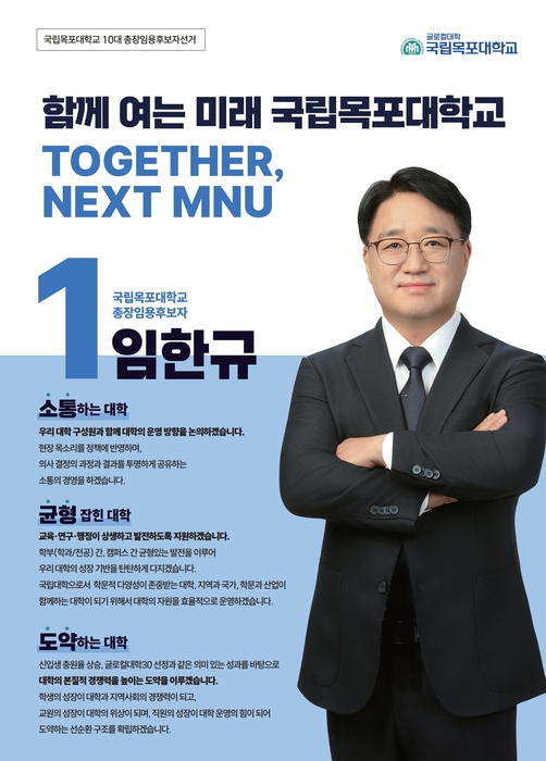 제10대 국립목포대 총장후보 1순위 임한규·2순위 류동영 선출