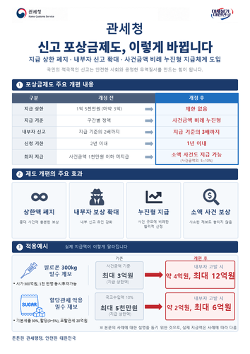 관세청, 신고 포상금 상한 없앤다 “밀수 신고하면 최대 3배”