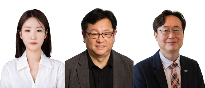 왼쪽부터 정지은 테디메디 박사(CSO), GIST 의생명공학과 김태 교수, 김재관 교수.
