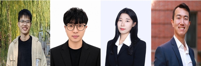 왼쪽부터 후이다 류 UCLA 박사과정, 김민호 교수, 박하영 교수, 유장 리 UCLA 교수.