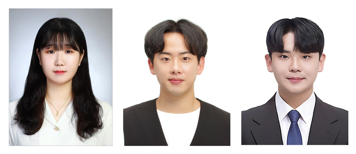 왼쪽부터 유나영 박사과정생, 김민혁 석·박사통합과정생, 김정현 석사과정생.
