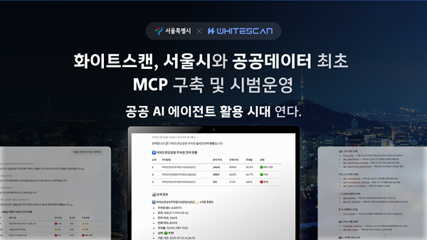 화이트스캔-서울시, 공공데이터 최초 '서울 실시간 도시데이터 MCP' 구축·시범운영. 사진=화이트스캔 제공