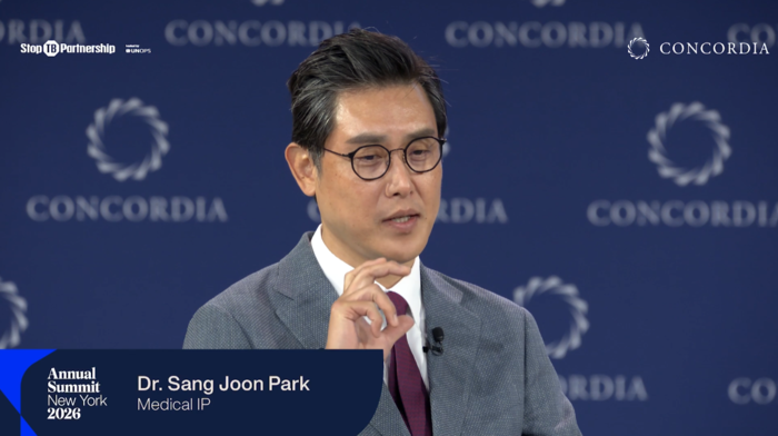박상준 메디컬아이피 대표는 지난달 22일(현지시간) 미국 뉴욕에서 열린 '2026 콘코디아 연례 서밋'(Concordia Annual Summit)에 참석해 의료영상 AI를 활용한 글로벌 보건 대응 전략을 제시했다. (사진=메디컬아이피)