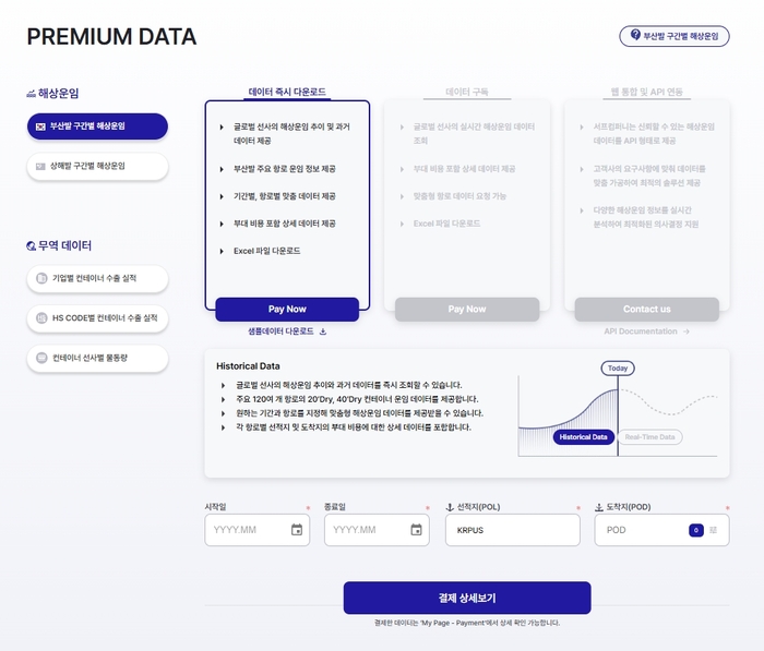 SURFF 데이터 구독 화면