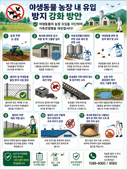 야생동물 농장 내 유입 방지 강화 방안. 자료 출처 : 농림축산식품부