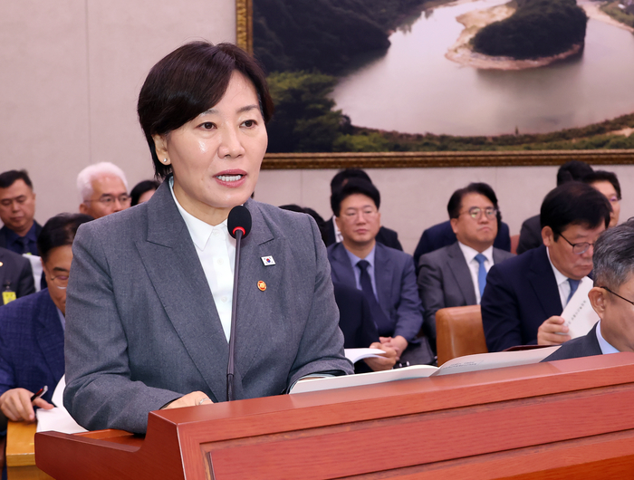 송미령 농림축산식품부 장관이 7일 국회에서 열린 농림축산식품해양수산위원회 국정감사에서 업무보고를 하고 있다. (사진=연합뉴스)