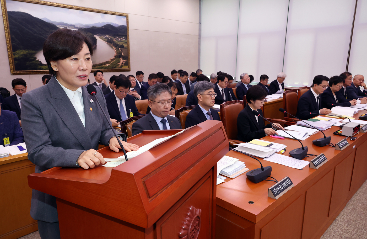 송미령 농림축산식품부 장관이 7일 국회에서 열린 농림축산식품해양수산위원회 국정감사에서 업무보고를 하고 있다. (사진=연합뉴스)